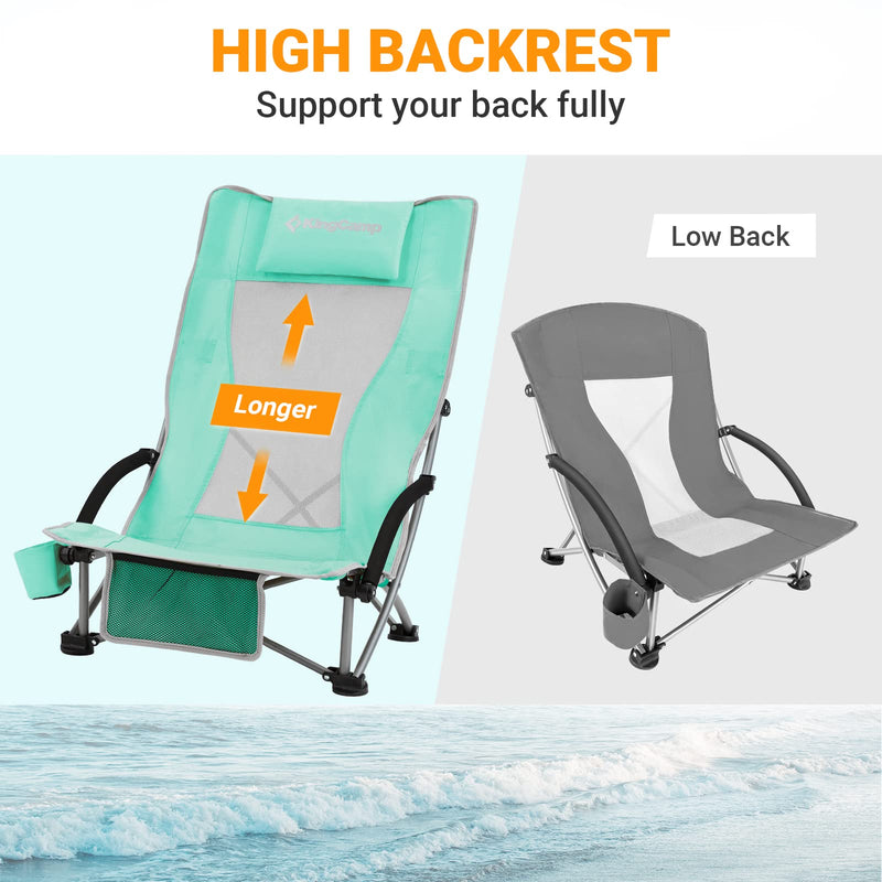 Load image into Gallery viewer, KingCamp High Mesh Back Low Sling Beach Chairs
