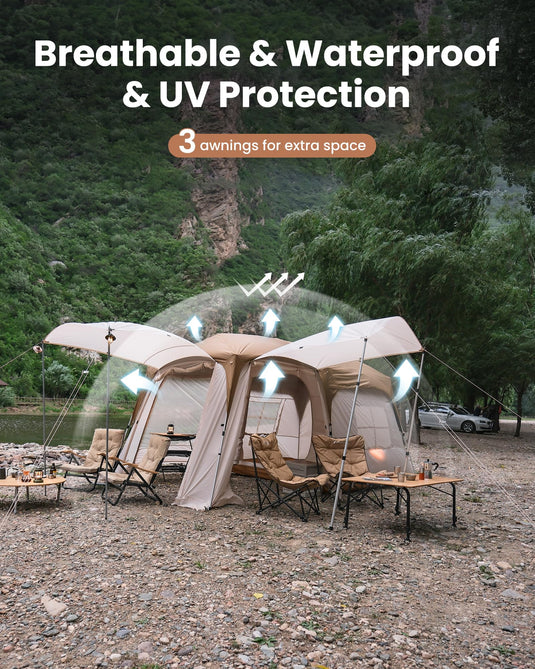 KingCamp MOUNTAIN IN T2 Instant Cabin Tent with Extended Porch