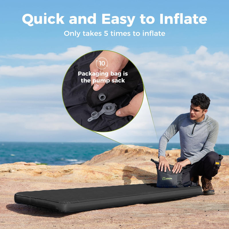 Load image into Gallery viewer, ATEPA Ultralight Sleeping Pad - R-Value 6.6 for Winter Camping, Insulated &amp; Inflatable Mat for Backpacking Quick and Easy to Inflate
