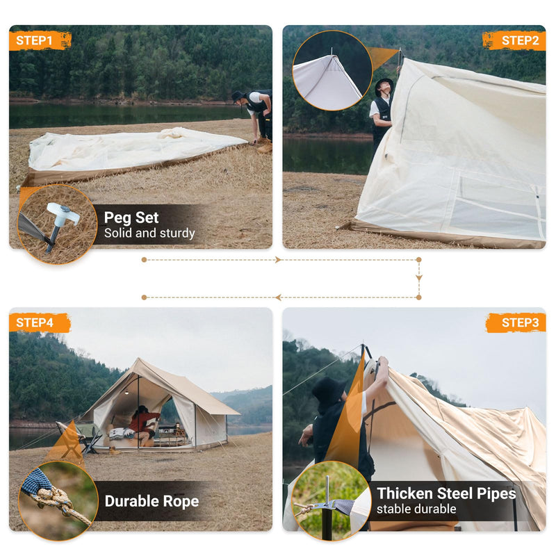 Load image into Gallery viewer, KingCamp Mountain In C2 Canvas Cabin Tent
