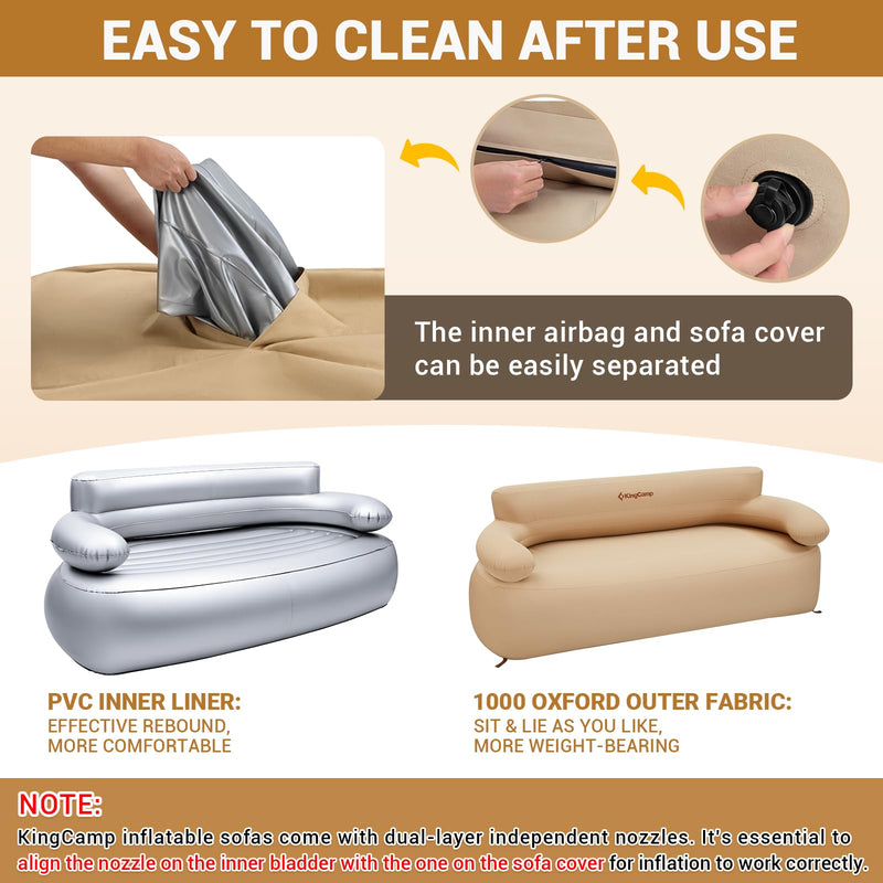 Load image into Gallery viewer, KingCamp Inflatable Loveseat With Foot Pump
