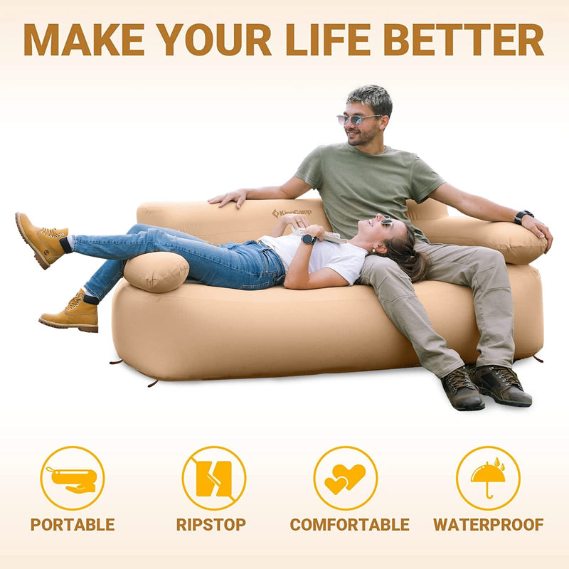 Load image into Gallery viewer, KingCamp Inflatable Loveseat With Foot Pump
