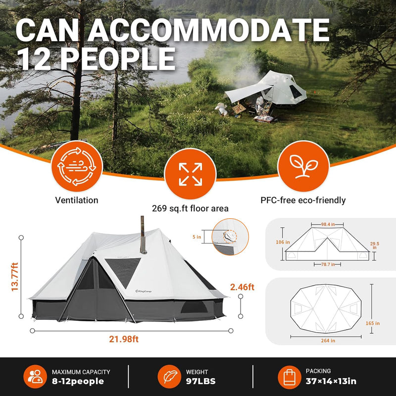 Load image into Gallery viewer, KingCamp KHAN Palace Glamping Tent Canvas Tent
