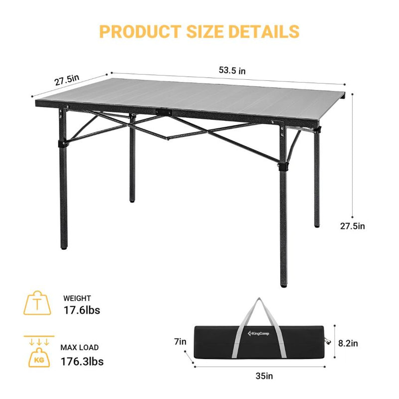 Load image into Gallery viewer, KingCamp Aluminum Roll Up Large Camp Table
