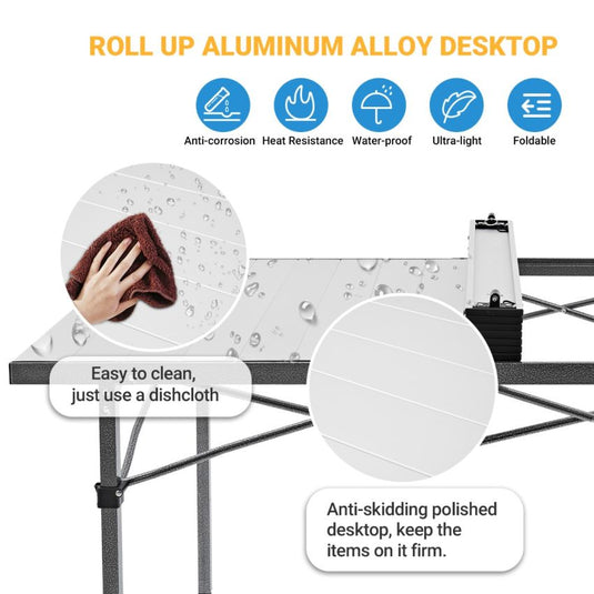 KingCamp Aluminum Roll Up Large Camp Table