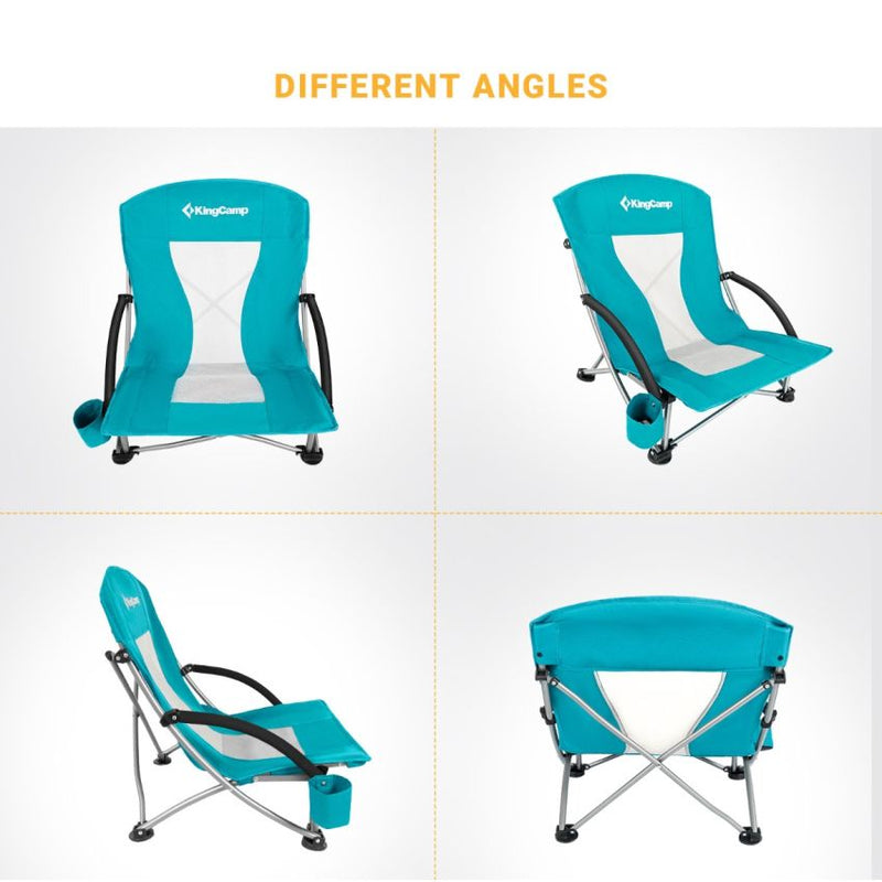 Load image into Gallery viewer, KingCamp Low Back Lightweight Strong Stable Folding Beach Chair 2-piece Set
