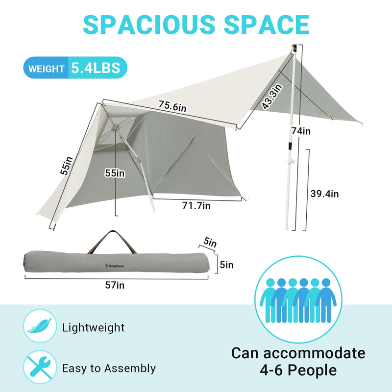 Load image into Gallery viewer, KingCamp 2-in-1 Beach Umbrella and Beach Shade Canopy
