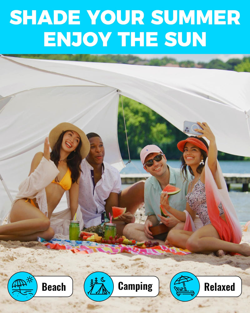 Load image into Gallery viewer, KingCamp 2-in-1 Beach Umbrella and Beach Shade Canopy
