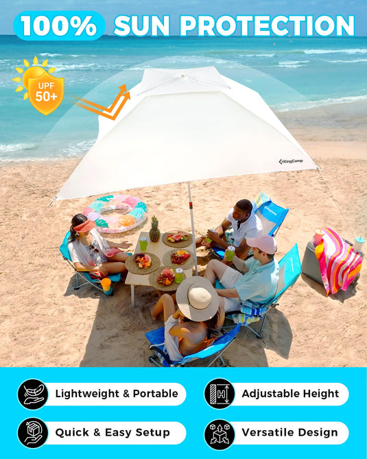 KingCamp 2-in-1 Beach Umbrella and Beach Shade Canopy