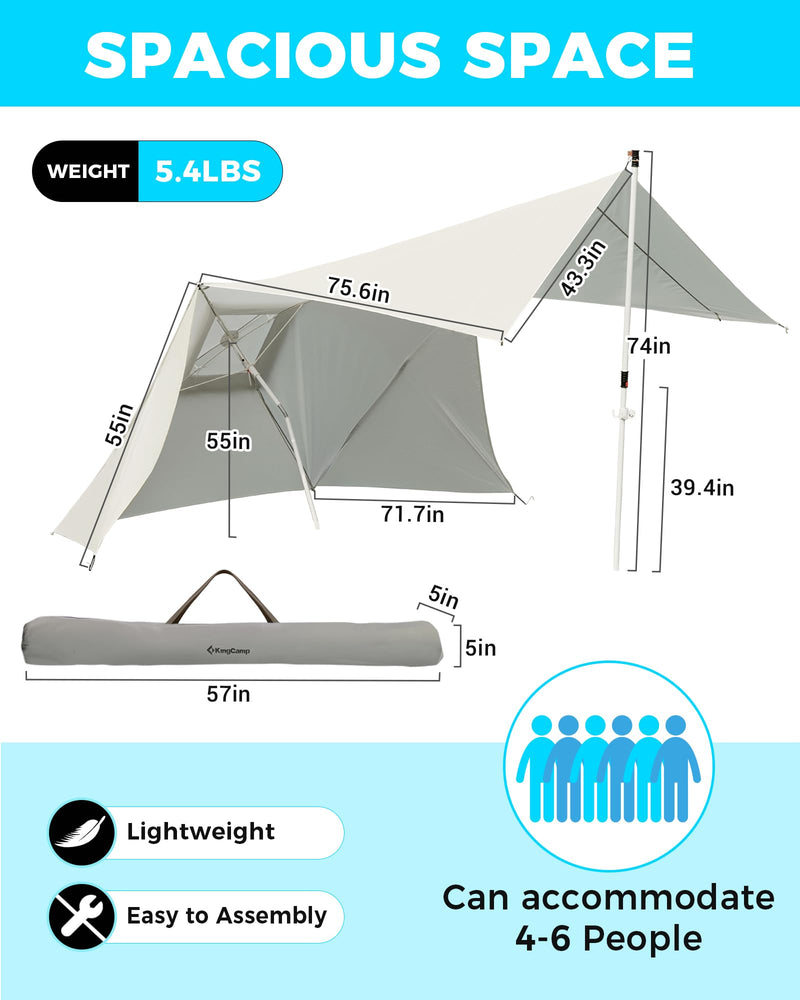 Load image into Gallery viewer, KingCamp 2-in-1 Beach Umbrella and Beach Shade Canopy
