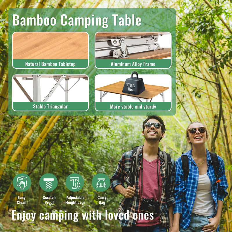 Load image into Gallery viewer, KingCamp BAMBOO 4-Folding Bamboo Table L
