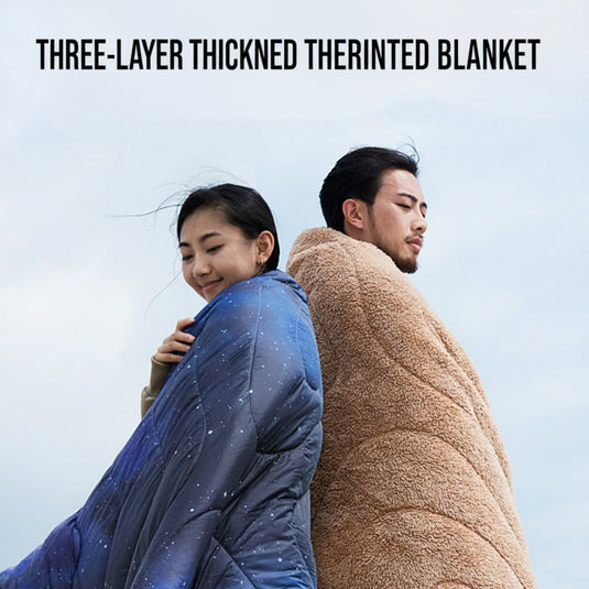 KingCamp Boho Printed Wearable Camping Blanket Starry Night Large Sherpa & Water-Resistant Picnic Blanket for Outdoor Concerts, Beach & Travel