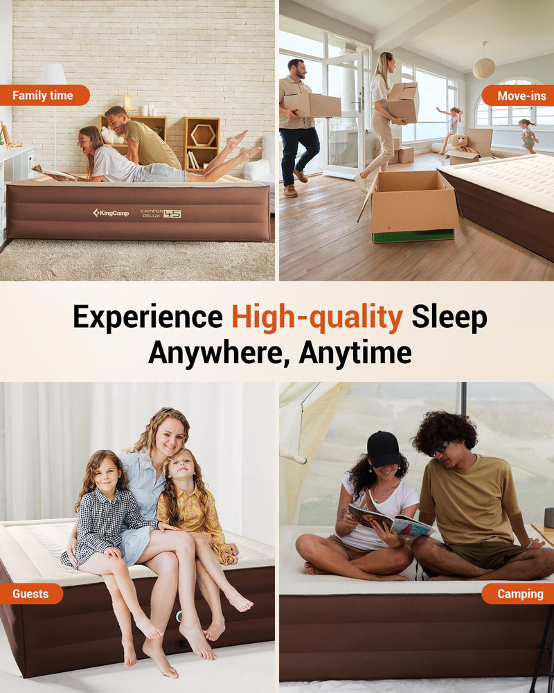 Load image into Gallery viewer, KingCamp CAMPER DELUX 45 Queen Inflatable Mattress Built in Automatic Pump
