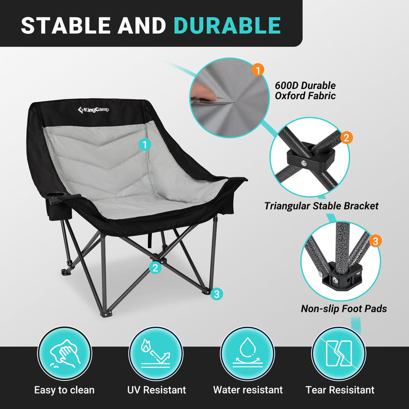 Load image into Gallery viewer, KingCamp CANNA C10 PLUS Oversized Padded Camping Chair
