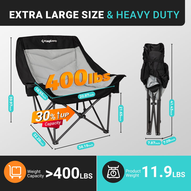 Load image into Gallery viewer, KingCamp CANNA C10 PLUS Oversized Padded Camping Chair
