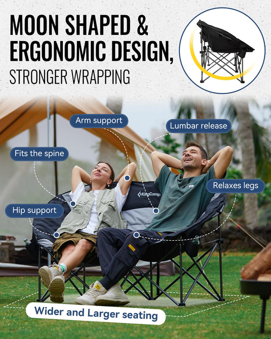 KingCamp CHERRY C20 Loveseat Moon Chair Ergonomic Design