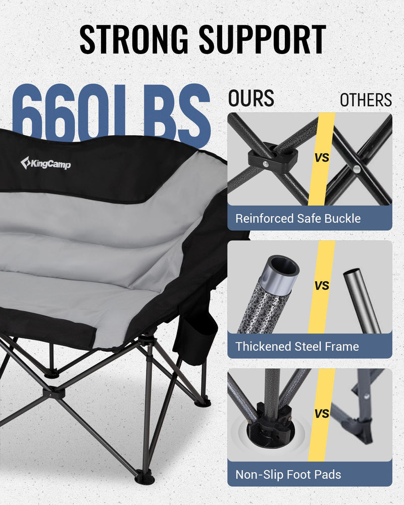 Load image into Gallery viewer, KingCamp CHERRY C20 Loveseat Moon Chair - Strong Support
