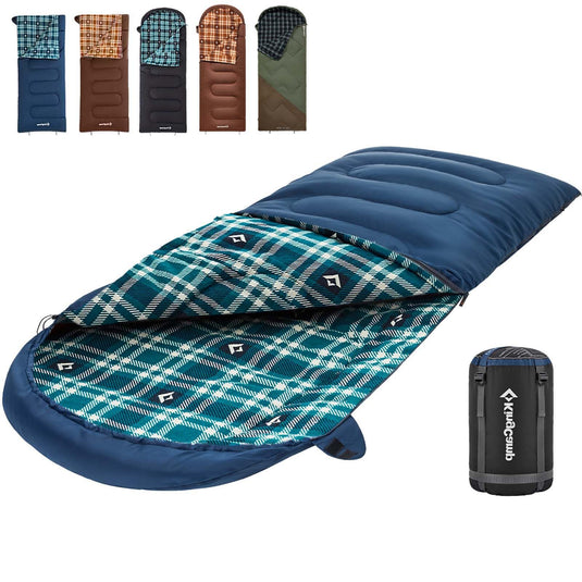 KingCamp CLOUDY 400 Cold Weather Sleeping Bag for Adults - 4-Season, Wide, Waterproof, Converts to Double