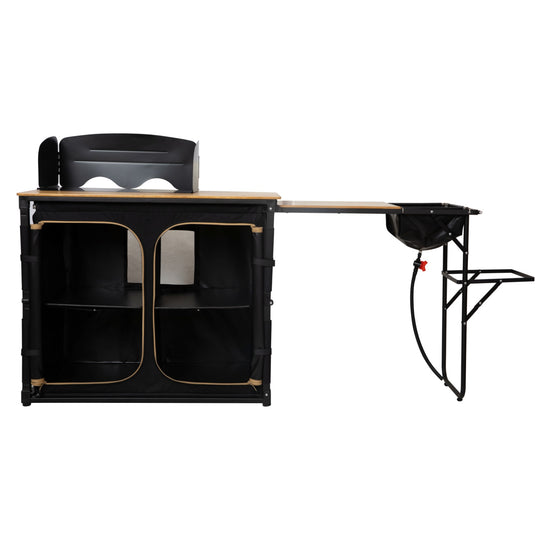 KingCamp Camping Kitchen Table – Portable Grill Station with Bamboo Top