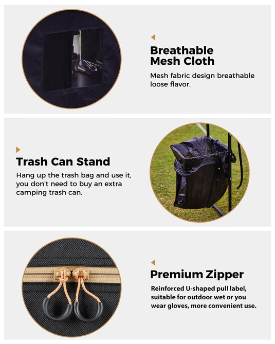 KingCamp Camping Kitchen Table – Portable Grill Station with Bamboo Top