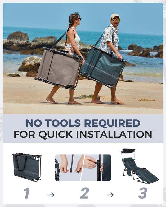 KingCamp Comfort Backpack Chaise Lounge - Quick Intallation