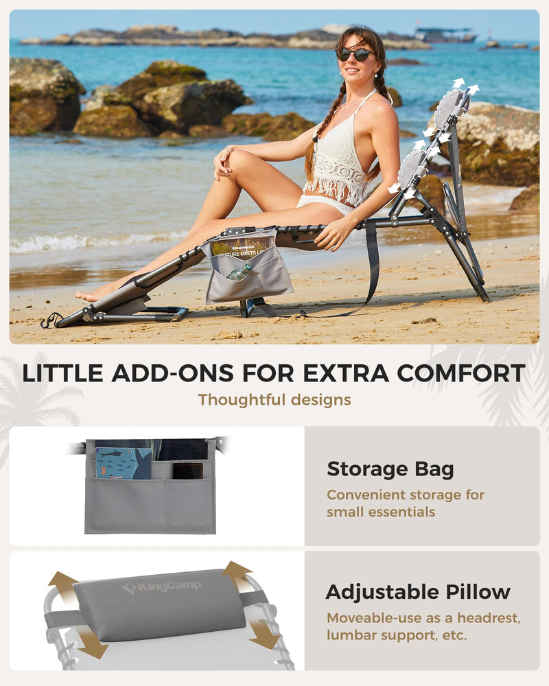 Load image into Gallery viewer, KingCamp Comfort Backpack Chaise Lounge with Face Hole and Pillow
