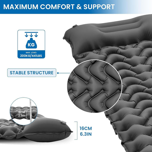 KingCamp DELUXE 10 Single Air Pad Spacious Mattress - 2 Pack