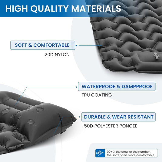 KingCamp DELUXE 10 Single Air Pad Spacious Mattress - 2 Pack