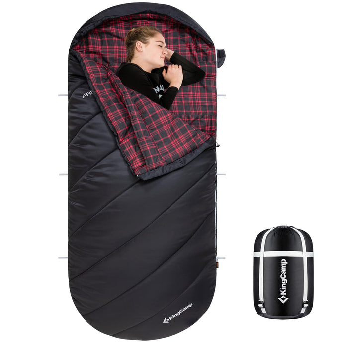 KingCamp FREESPACE 250 3-Season Plus Size Flannel Sleeping Bag