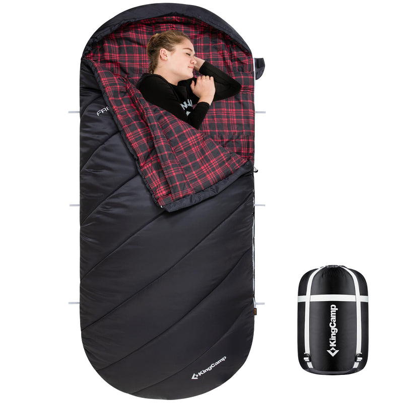 Load image into Gallery viewer, KingCamp FREESPACE 250 3-Season Plus Size Flannel Sleeping Bag
