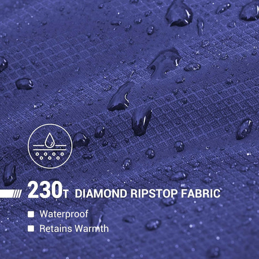 KingCamp FREESPACE 250 3-Season Plus Size Flannel Sleeping Bag Waterproof and Windproof