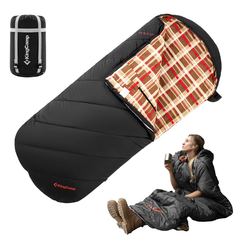 Load image into Gallery viewer, KingCamp FREESPACE 300 Wearable Sleeping Bag – Waterproof, Extra Wide Flannel Camping Sleeping Bag
