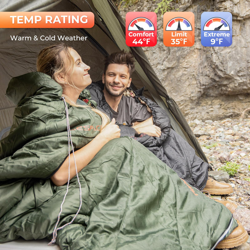 Load image into Gallery viewer, KingCamp FREESPACE 300 Wearable Sleeping Bag – Waterproof, Extra Wide Flannel Camping Sleeping Bag
