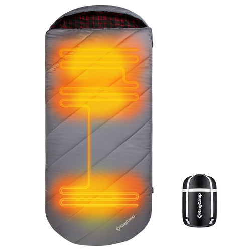KingCamp FREESPACE HEATING 250 Heated Sleeping Bag – Extra Wide, Cold Weather & Fast-Warming (17°F to 54°F)