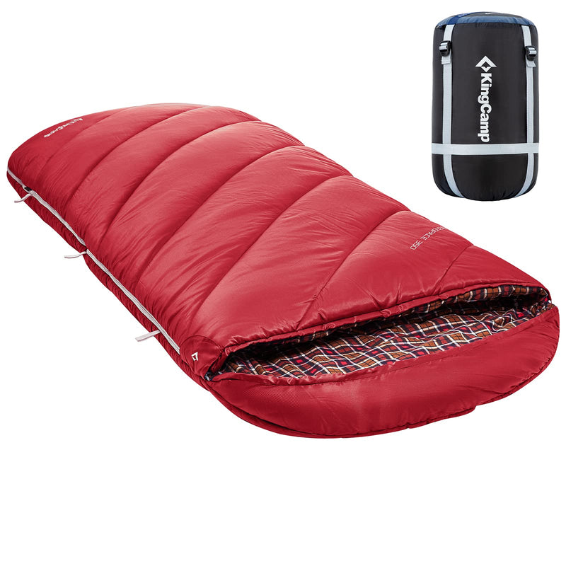 Load image into Gallery viewer, KingCamp FREESPACE 350 Flannel Sleeping Bag-Envelope With Hood Extra Large
