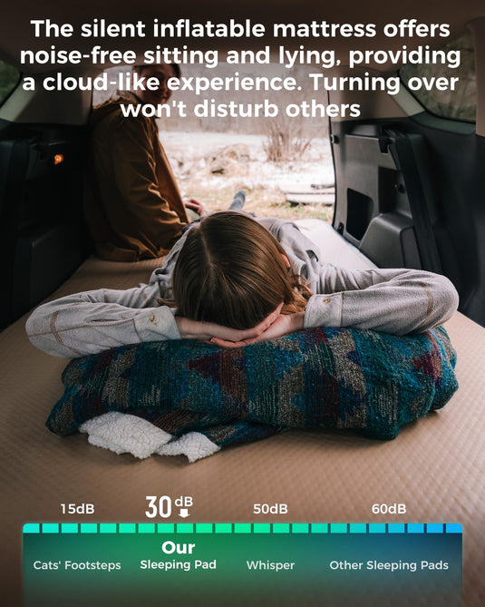 KingCamp FlexiRest 5.0 Plus Extra-Wide Inflatable Sleeping Pad - PVC-Free, Ultra-Lightweight Camping Mattress for Maximum Comfort, Glamping, Backpacking & Travel