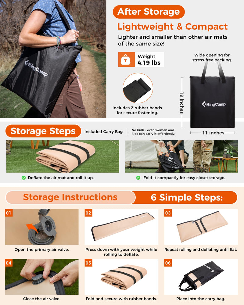 Load image into Gallery viewer, KingCamp FlexiRest 5.0 Ultra-Light Inflatable Sleeping Pad - Compact and Lightweight
