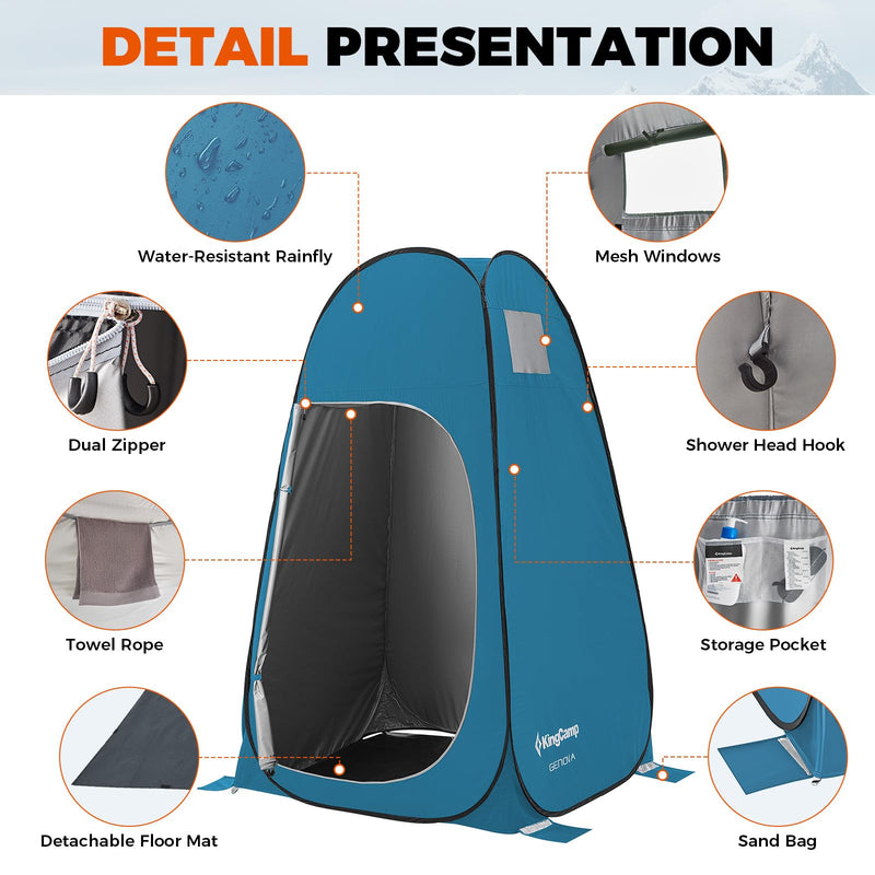 Load image into Gallery viewer, KingCamp GENOVA 1-Room Privacy Shelter Pop Up Privacy Tent
