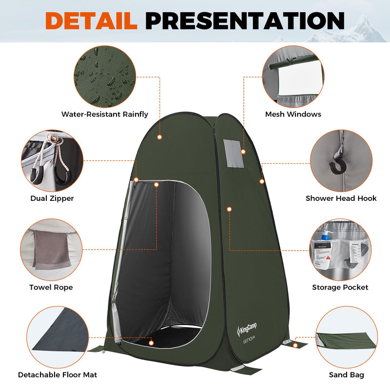 Load image into Gallery viewer, KingCamp GENOVA 1-Room Privacy Shelter Pop Up Privacy Tent

