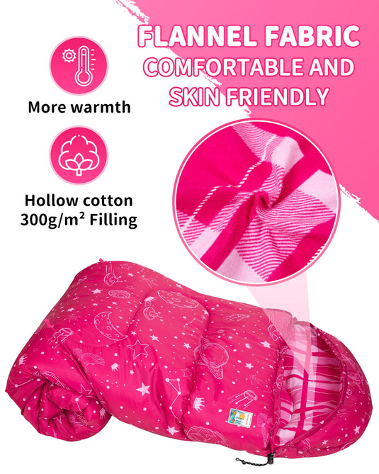 KingCamp Galaxy Zoo C 300 Kids Sleeping Bag – Adjustable Length