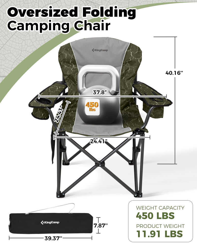 Load image into Gallery viewer, KingCamp JUNIPER C10 Oversized Folding Chair with Adjustable Lumbar Support
