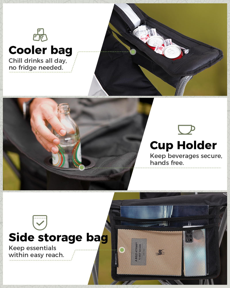 Load image into Gallery viewer, KingCamp JUNIPER C10 Oversized Folding Chair with Adjustable Lumbar Support
