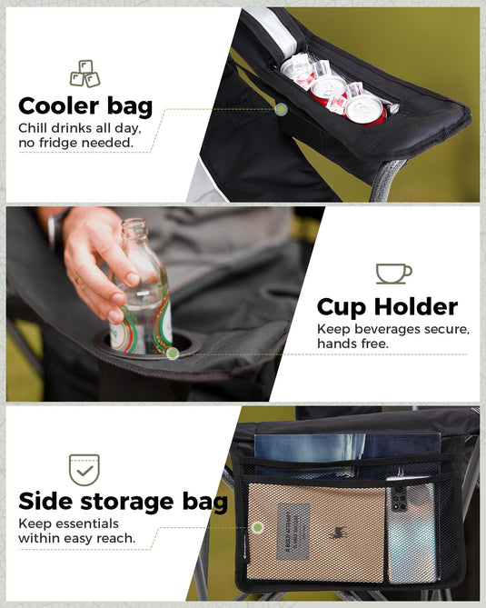 KingCamp JUNIPER C10 Oversized Folding Chair with Adjustable Lumbar Support