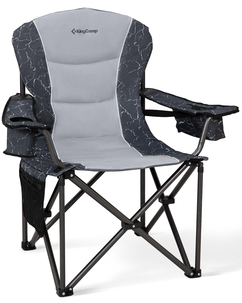 Load image into Gallery viewer, KingCamp JUNIPER C10 Oversized Folding Chair with Adjustable Lumbar Support Grey
