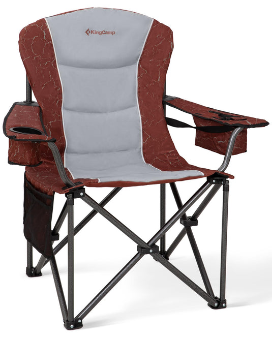 KingCamp JUNIPER C10 Oversized Folding Chair with Adjustable Lumbar Support Red