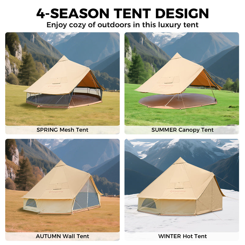 Load image into Gallery viewer, KingCamp KHAN 400 Canvas Bell Tents 4 Season Tent
