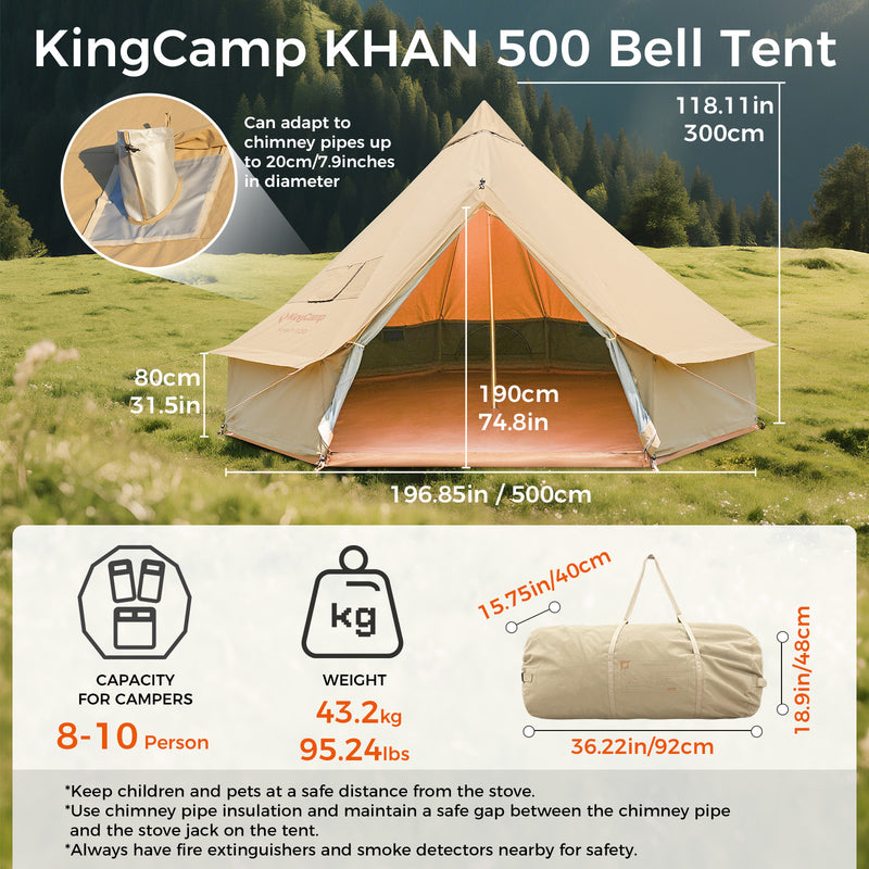 Load image into Gallery viewer, KingCamp KHAN 500 Canvas Bell Tents
