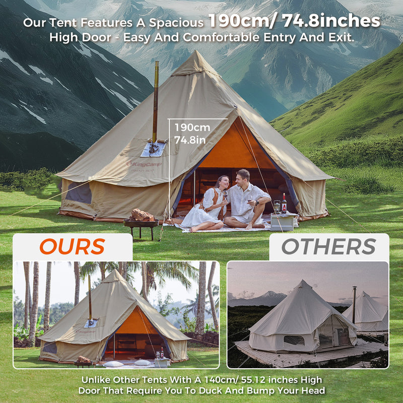 Load image into Gallery viewer, KingCamp KHAN 500 Canvas Bell Tents Spacious Hot Tent
