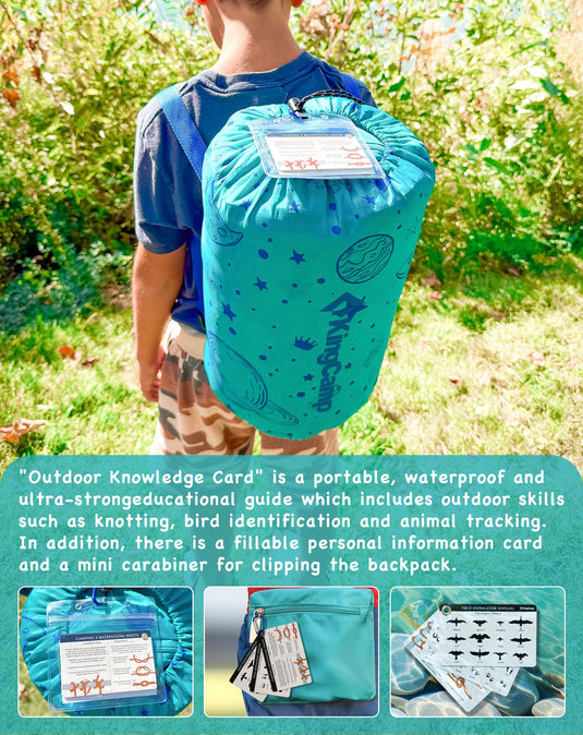 KingCamp Kids Sleeping Bag Children 3-4 Season Winter Flannel Liner Cotton Warm Lightweight Single for Camping Hiking Backpacking Outdoor with Compression Sack for Girls Boys