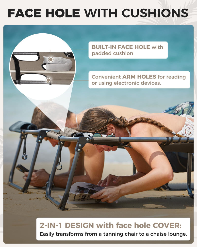 Load image into Gallery viewer, KingCamp MAGNOLIA B10 PLUS Backpack Chaise Built in Face Hole with Padded Cushion
